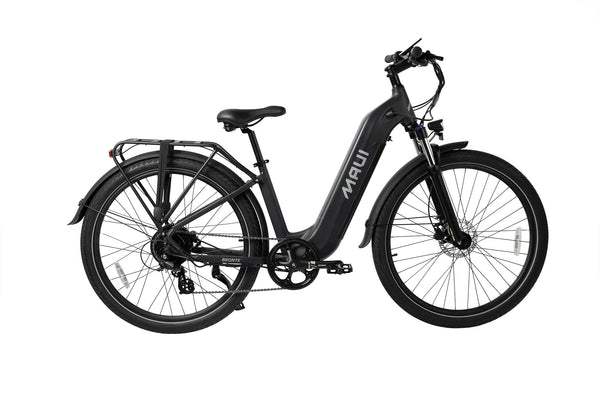 Maui Bikes - ELECTRIC CITY BIKE STEP-THRU 500W BLACK - MBCT01BLK ...